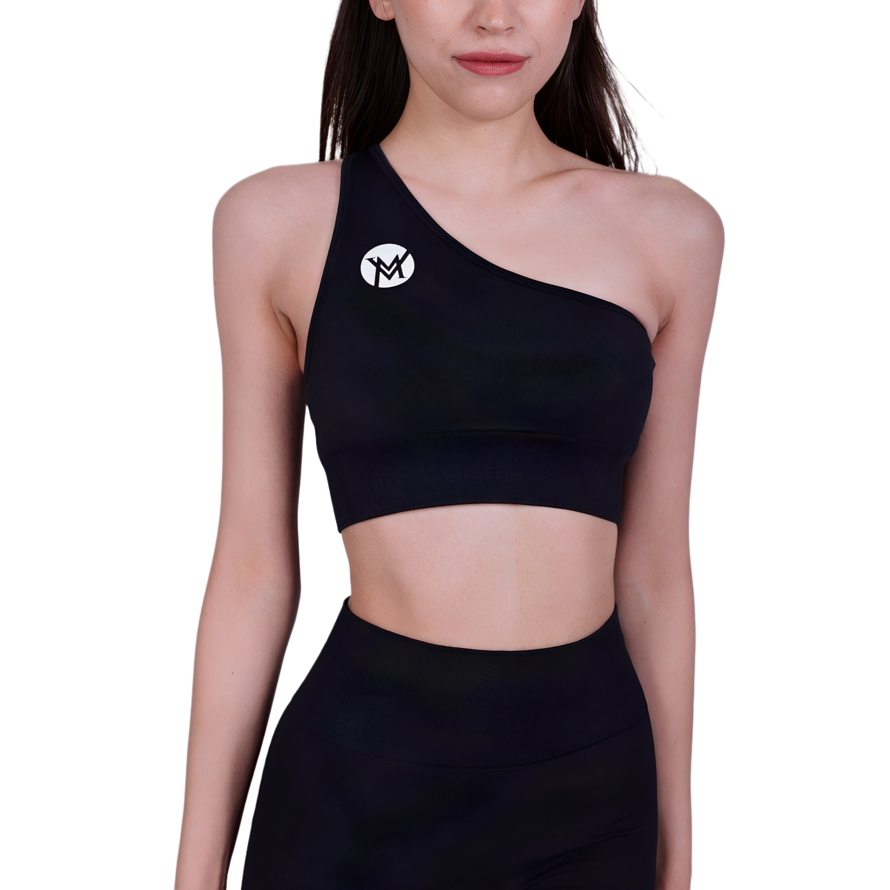 Sweat Scrunch™ One Shoulder Top Black – Asymmetrical & Stretch Fit