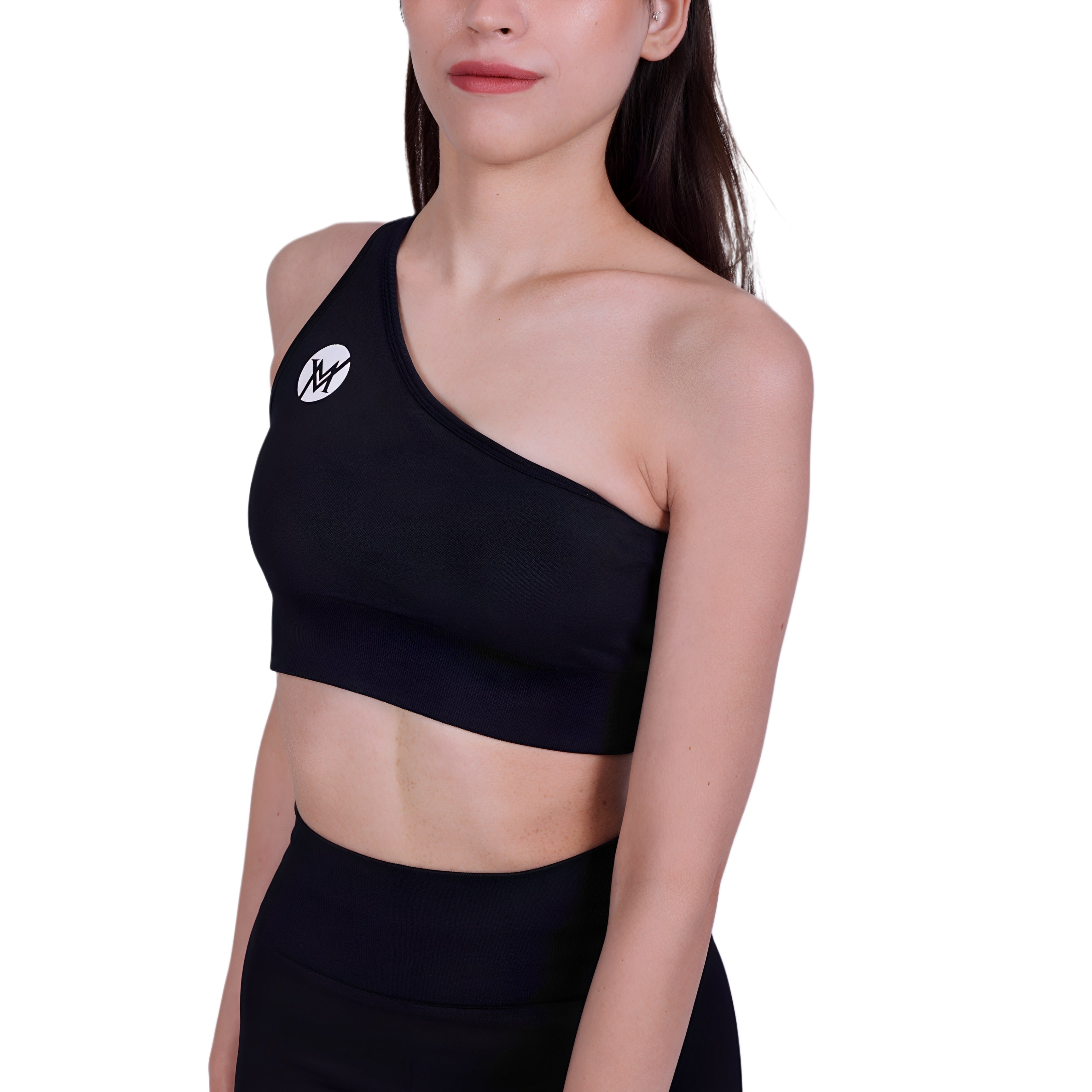 Sweat Scrunch™ One Shoulder Top Black – Asymmetrical & Stretch Fit