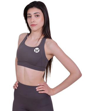 Zip Into Motion™ Sports Bra Gray – Support & Style