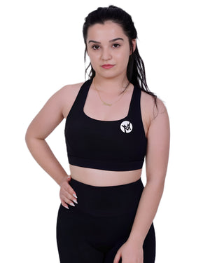 Zip Into Motion™ Sports Bra Black – Support & Style