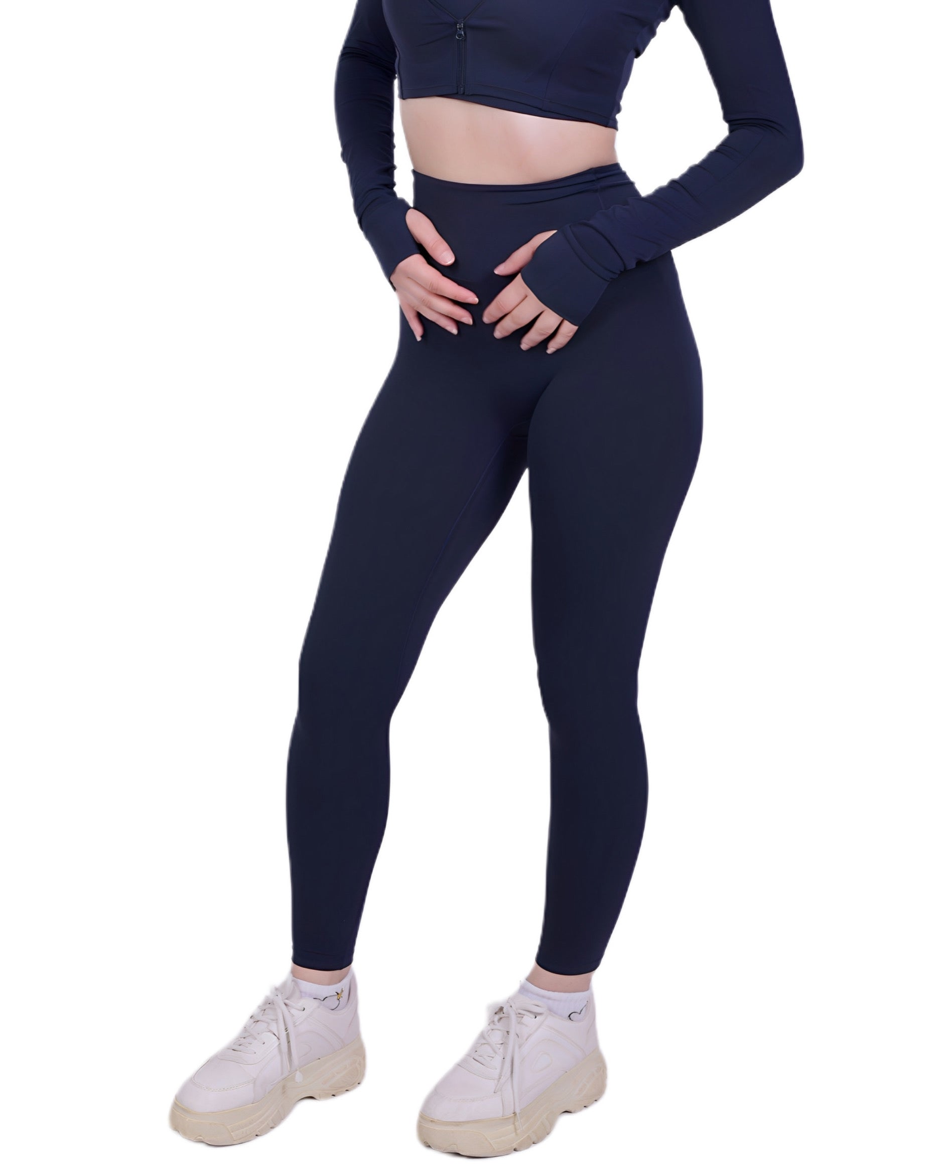 Zip Into Motion™ Leggings Navyblue – Figure-hugging & flexible
