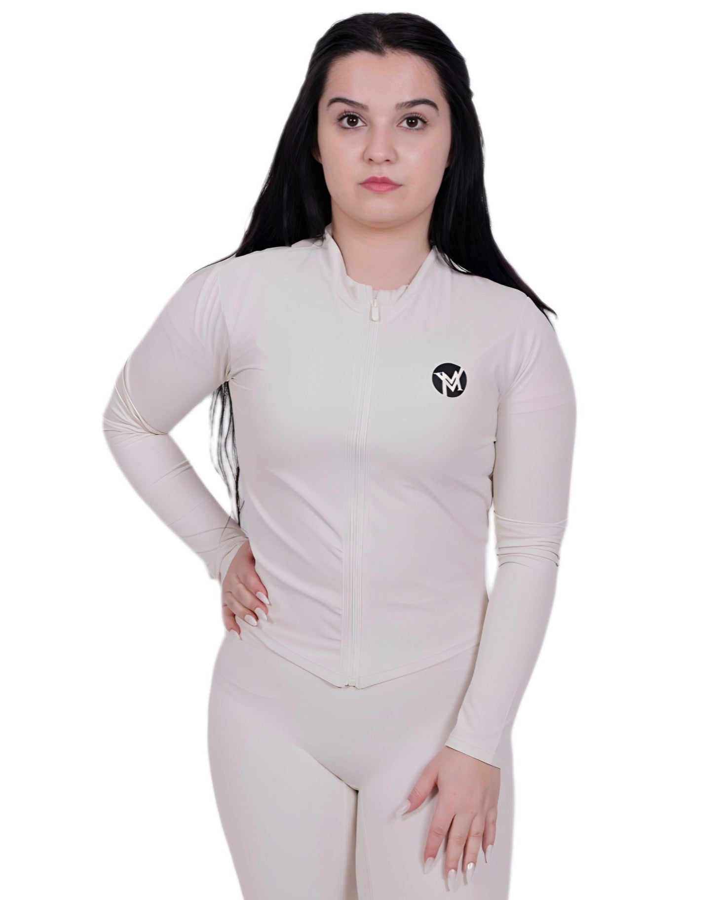 Second Skin™ Sports Jacket Ivory – Figure-shaping & sweat-wicking