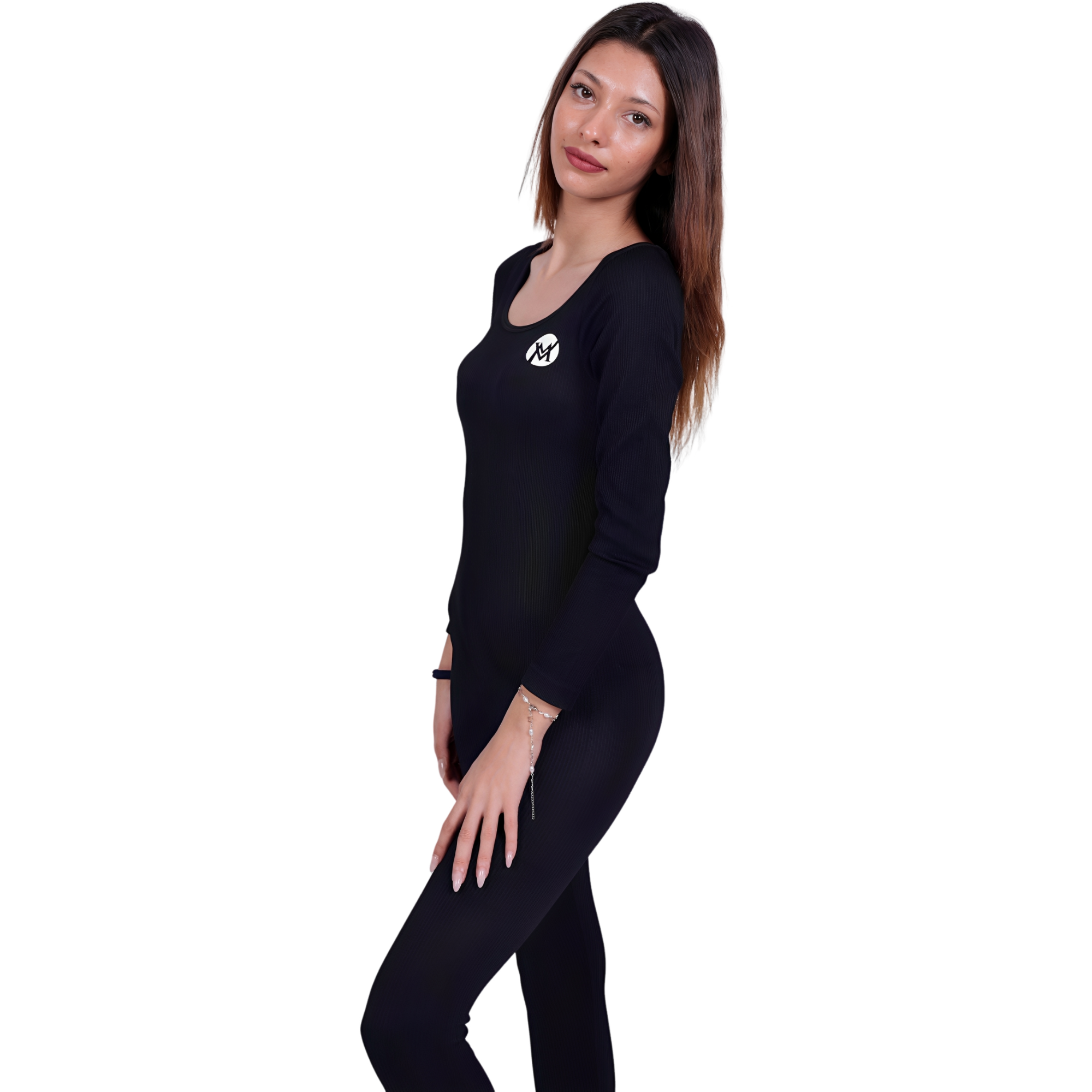 Tone Suite™ One-Piece Black – Figure-hugging, Ribbed & Breathable