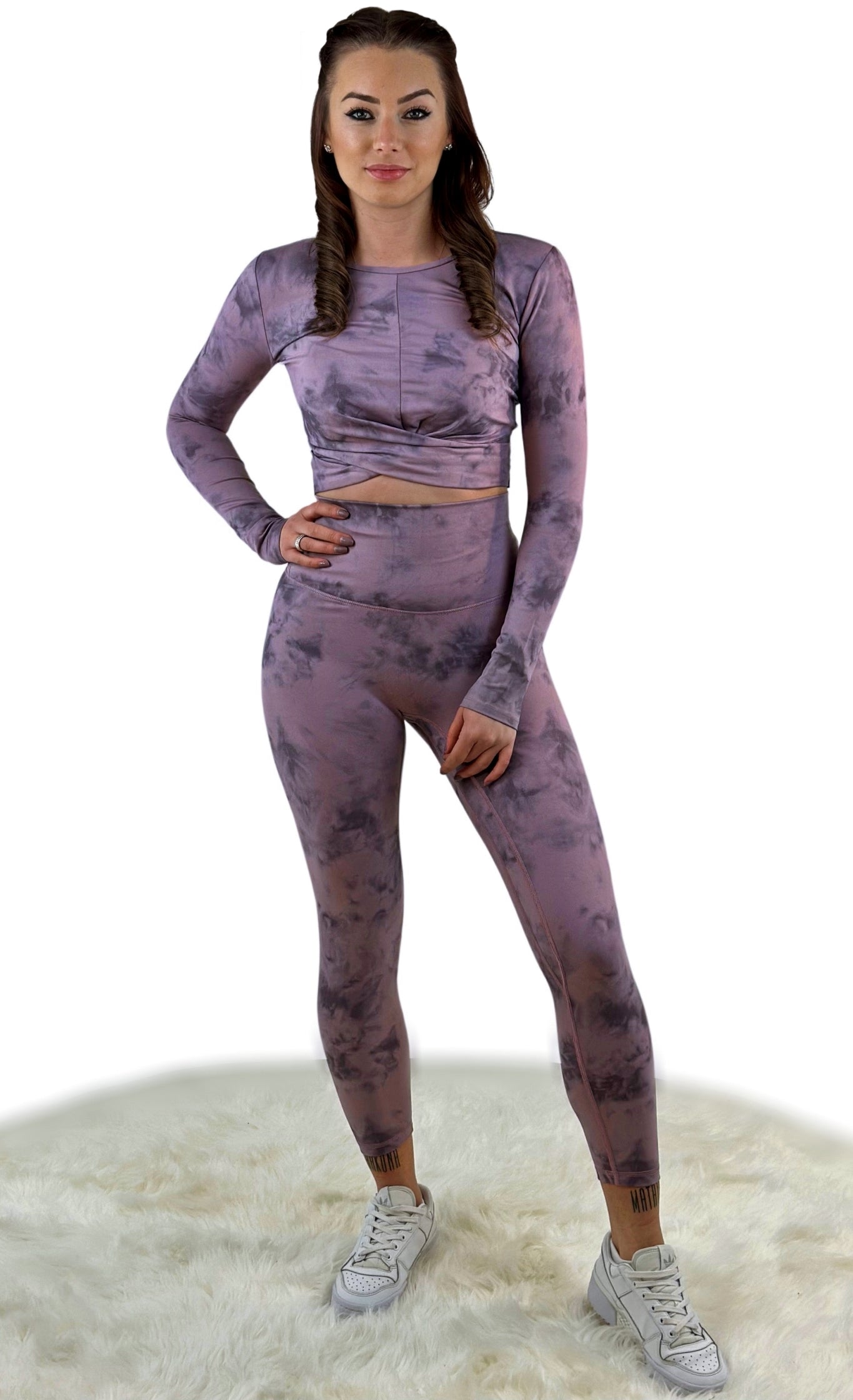 Smooth Tie-Dye Legging – Purple | Bold Seamless Leggings for Yoga, Fitness & Everyday Vibes