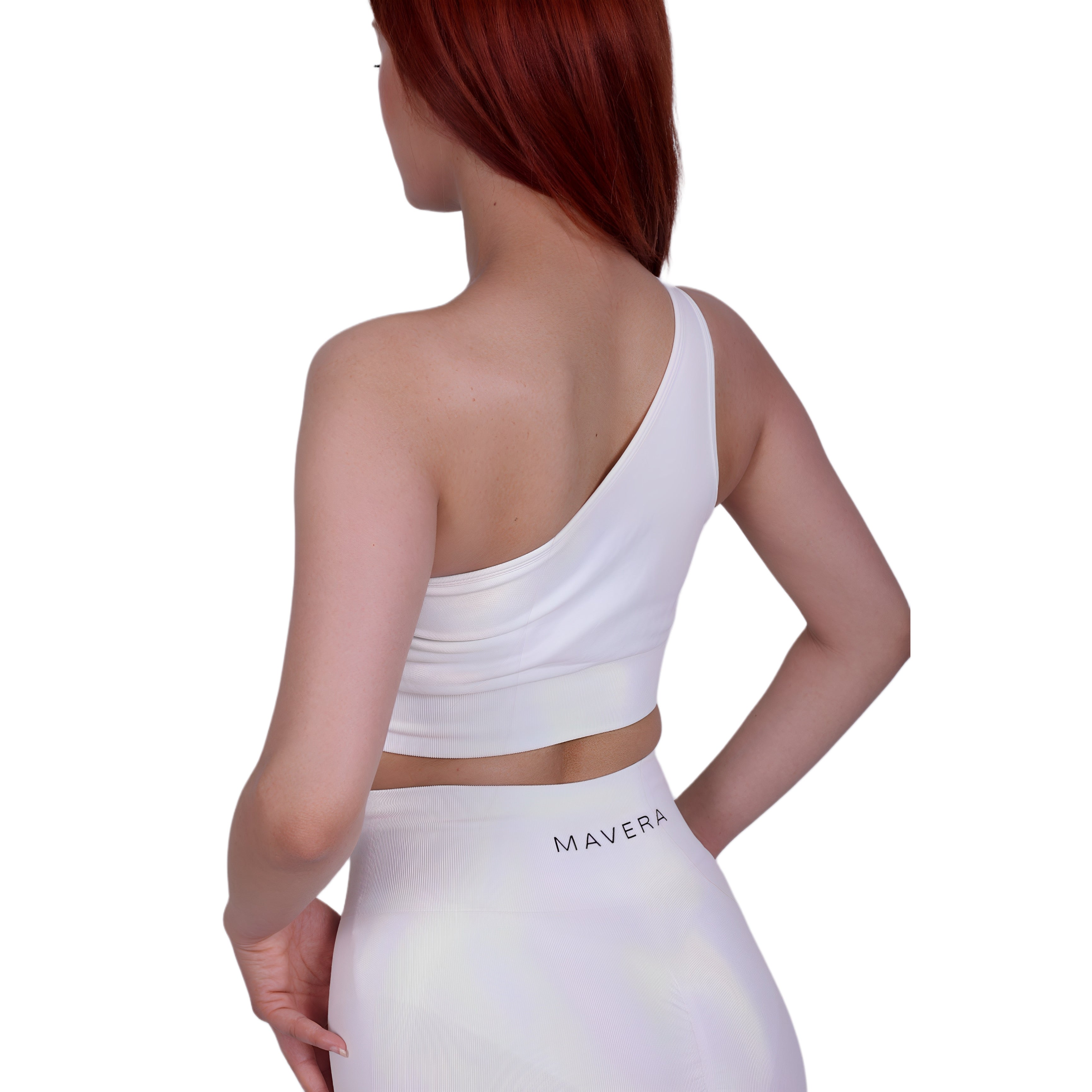 Sweat Scrunch™ One Shoulder Top White – Asymmetrical &amp; Stretch Fit