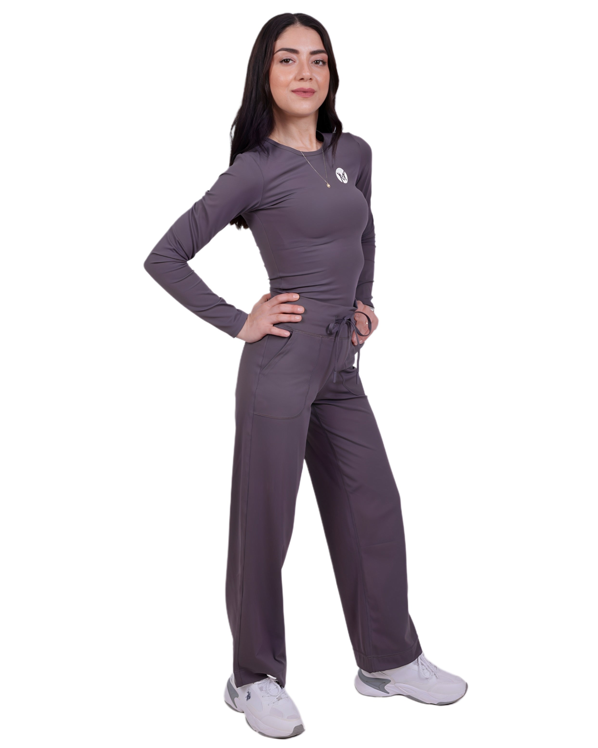 Flow Soul Freizeithose - Gray - Leicht, nachhaltig, ideal für Yoga & Sport & Alltag