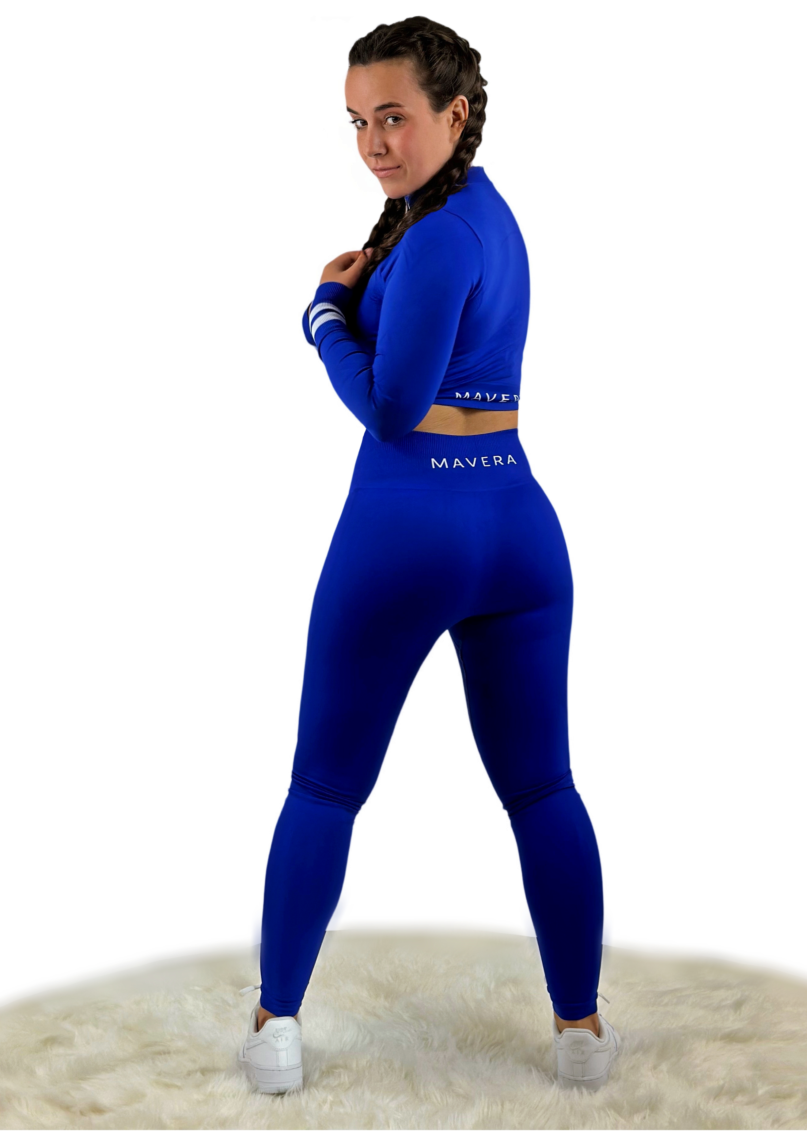 Smash Stripe Seamless Activewear Top – Sapphire Blue | Sculpting for Confidence, Movement &amp; Everyday Power