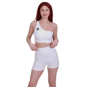Sweat Scrunch™ Short White – Seamless & Quick-Dry