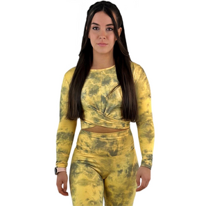 Smooth Tie Dye Top Khaki – Beweglich & Stilvoll