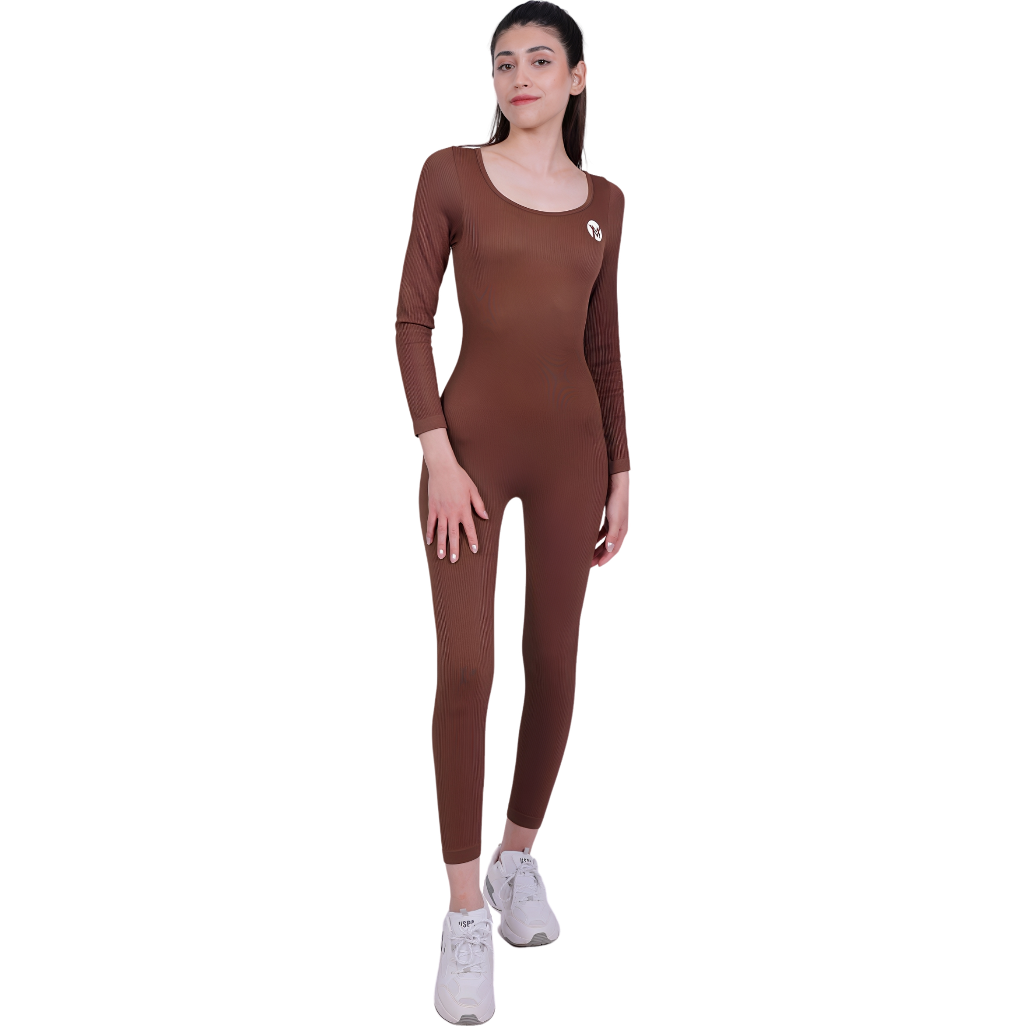 Tone Suite™ One-Piece Brown – Figure-hugging, Ribbed &amp; Breathable