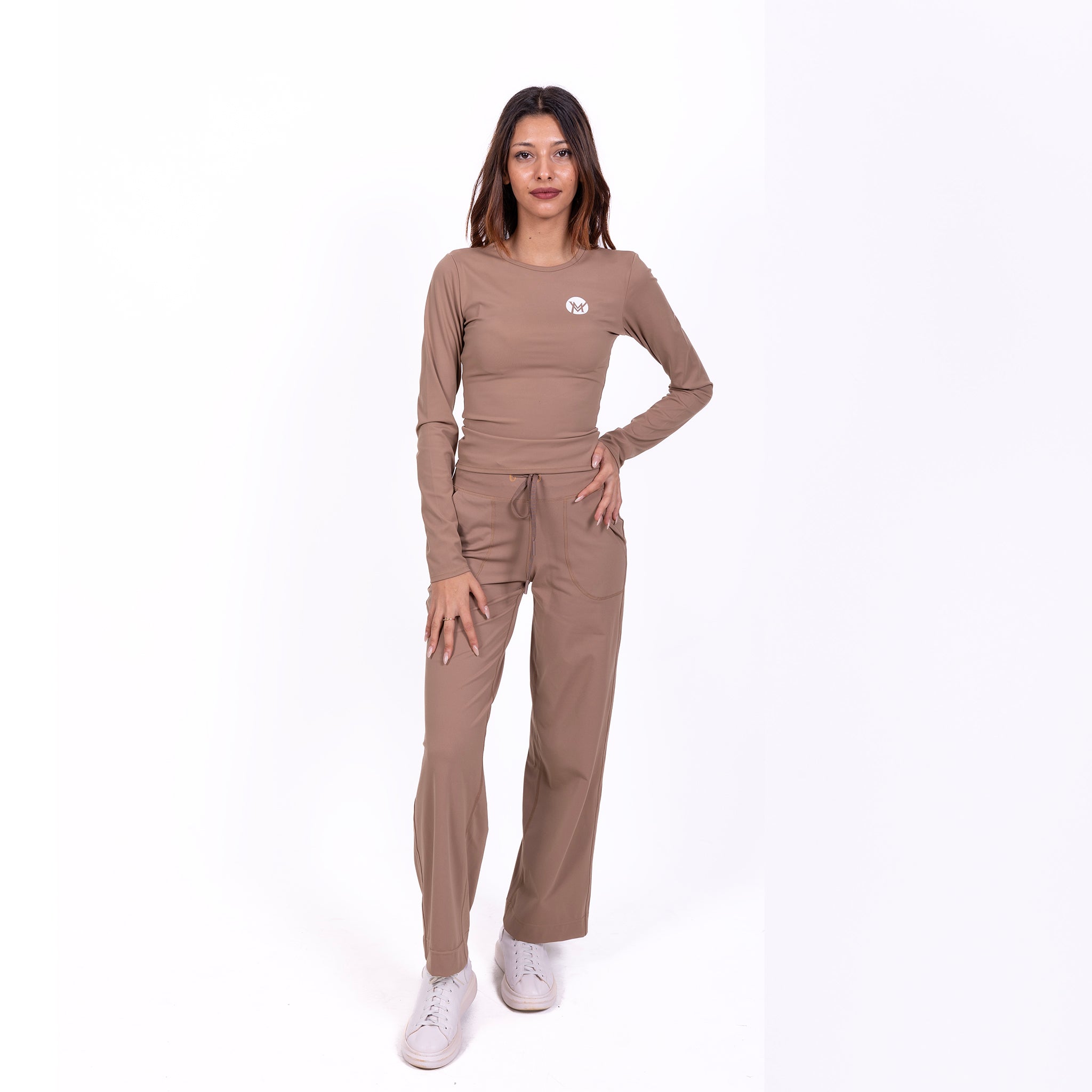 Flow Soul Activewear Top &amp; Pants – Brown | Seamless, Sustainable &amp; Sculpting Comfort for Yoga &amp; Fitness