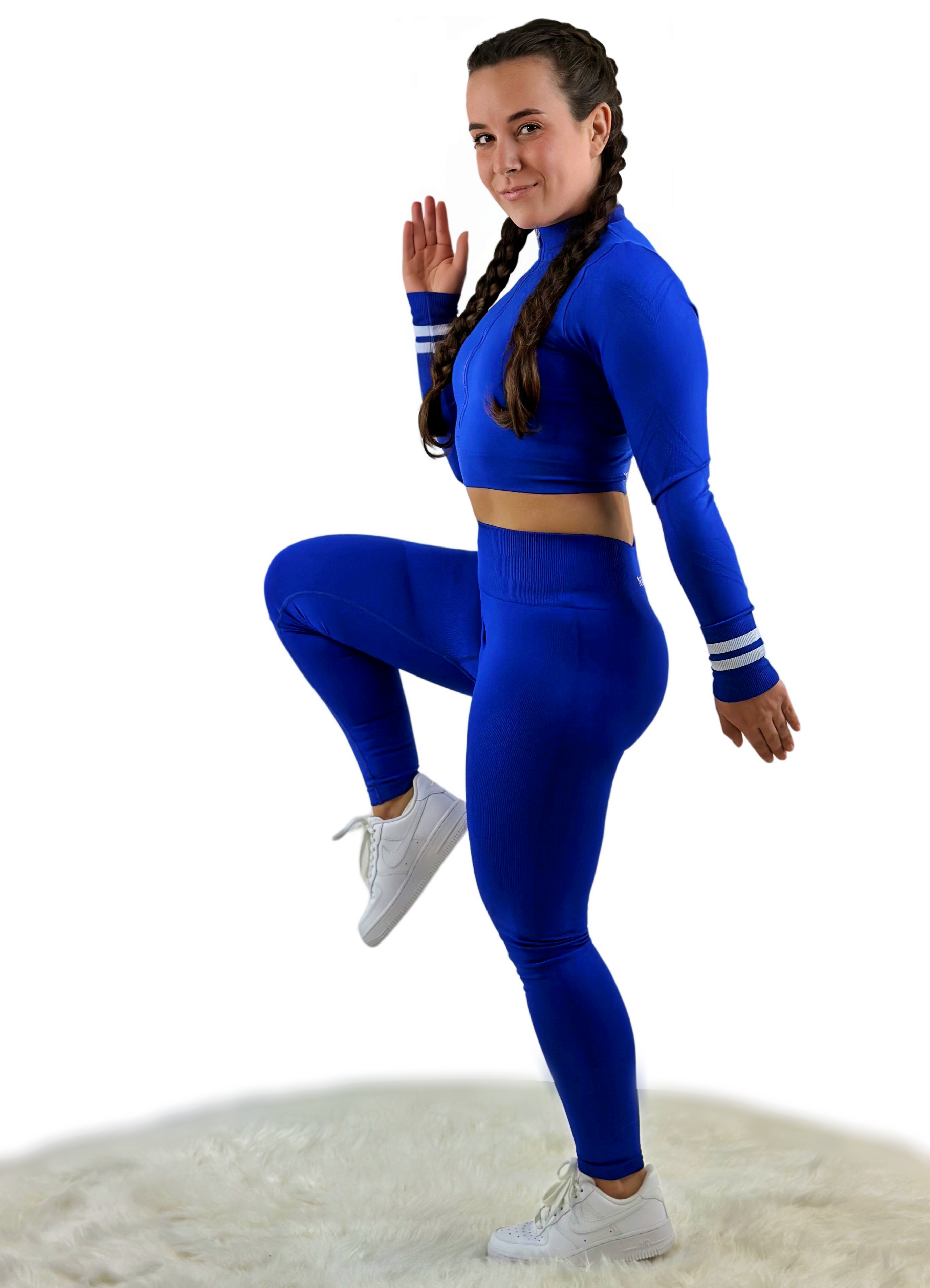 Smash Stripe Seamless Activewear Top – Sapphire Blue | Sculpting for Confidence, Movement &amp; Everyday Power