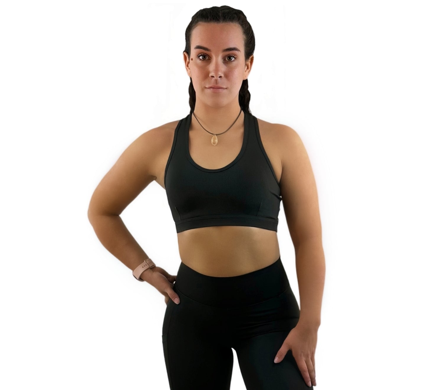 Shalina 3D Striped Sport Top – Black | Seamless Sculpting Activewear with Textured Design &amp; High-Performance Comfort