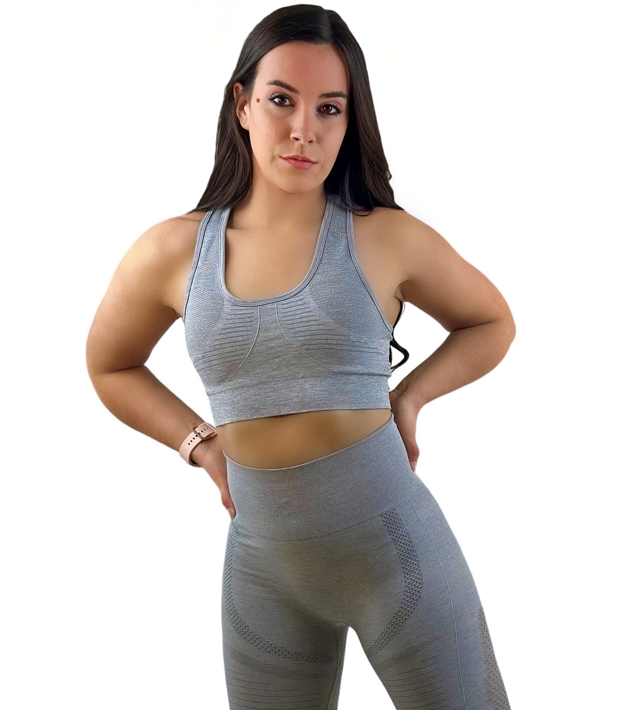 Fanatics Crop Top - Light Gray - „Sculpting aus Netzgewebe – nahtlos & leistungsstark“