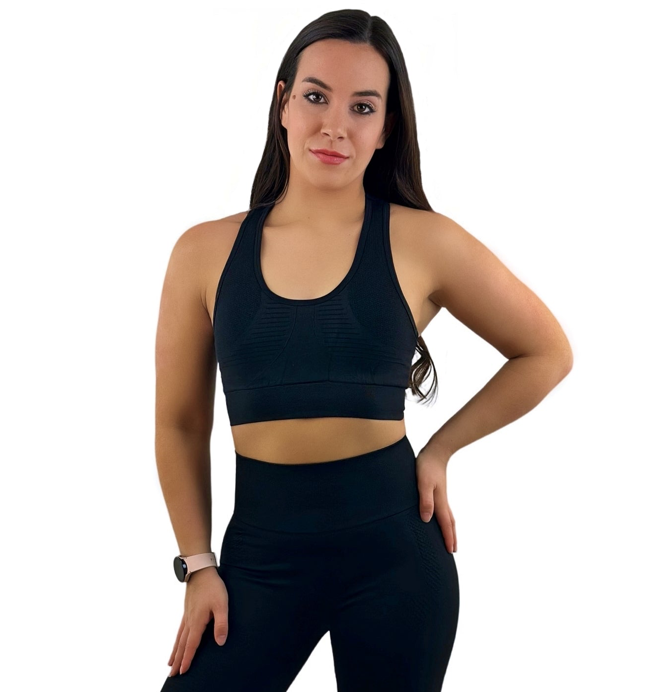 Fanatics Crop Top - Black - „Sculpting aus Netzgewebe – nahtlos & leistungsstark“