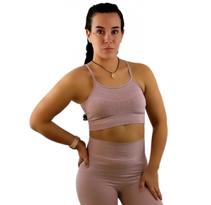 Vice Activewear Top – Blush Pink | Seamless, Sculpting for Yoga, Fitness & Elevated Everyday Style