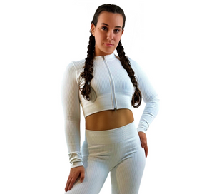 Tribute Activewear Top – White | Seamless, Sculpting for Yoga, Fitness & Athleisure