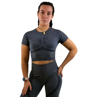 Borealis Activewear Top – Dark Gray | Breathable, Lightweight & Sustainable for Yoga, Fitness & Everyday Comfort