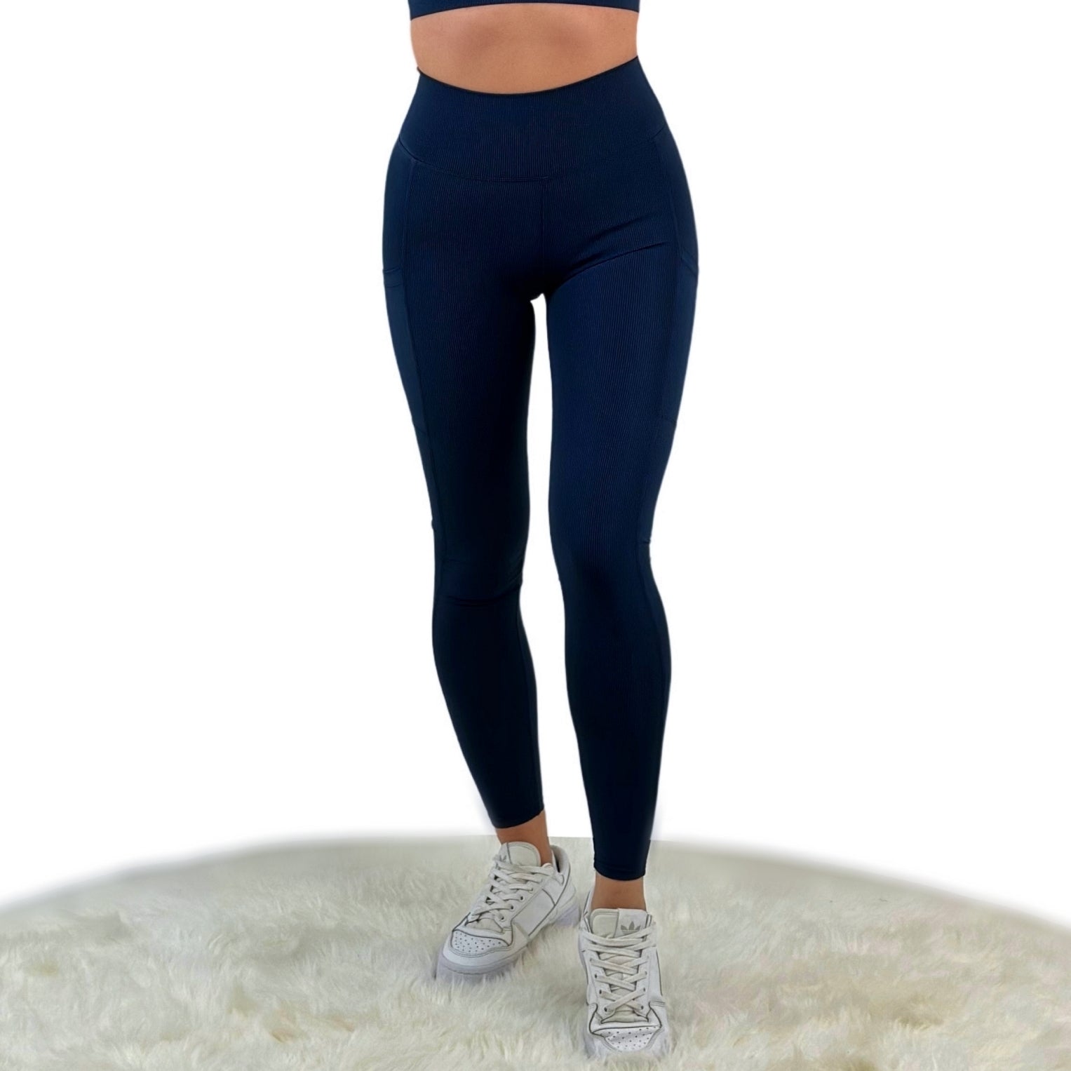 Shalina 3D Striped Seamless Legging – Sapphire Blue | Breathable, sculpting, and stylish