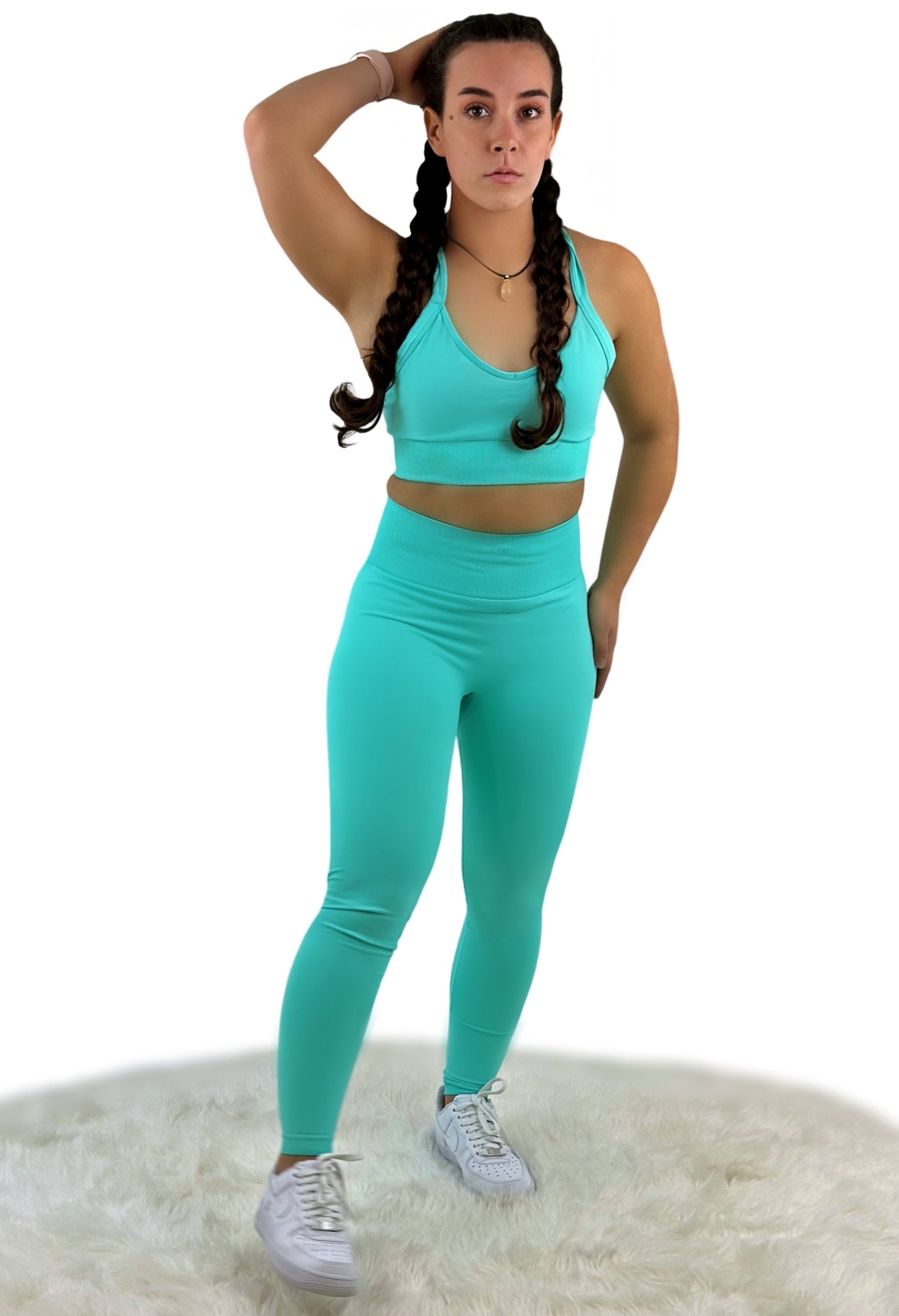 Crushed Seamless Top – Green | Flexible, Quick-Dry Activewear for Effortless Strength &amp; Elevated Style