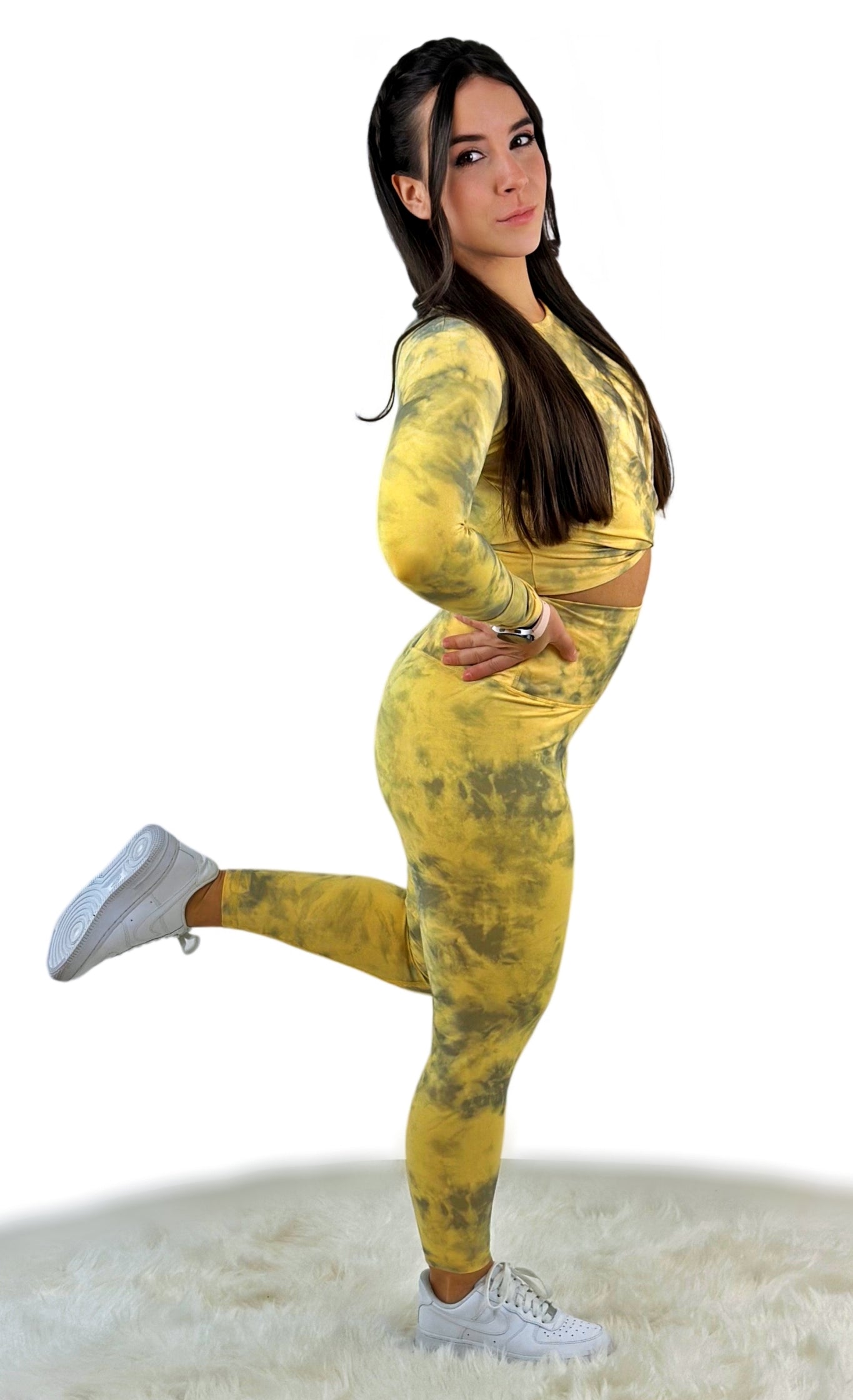 Smooth Tie Dye Legging Khaki - Beweglich & Stilvoll