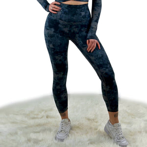 Smooth Tie Dye Legging Dark Gray - Beweglich & Stilvoll