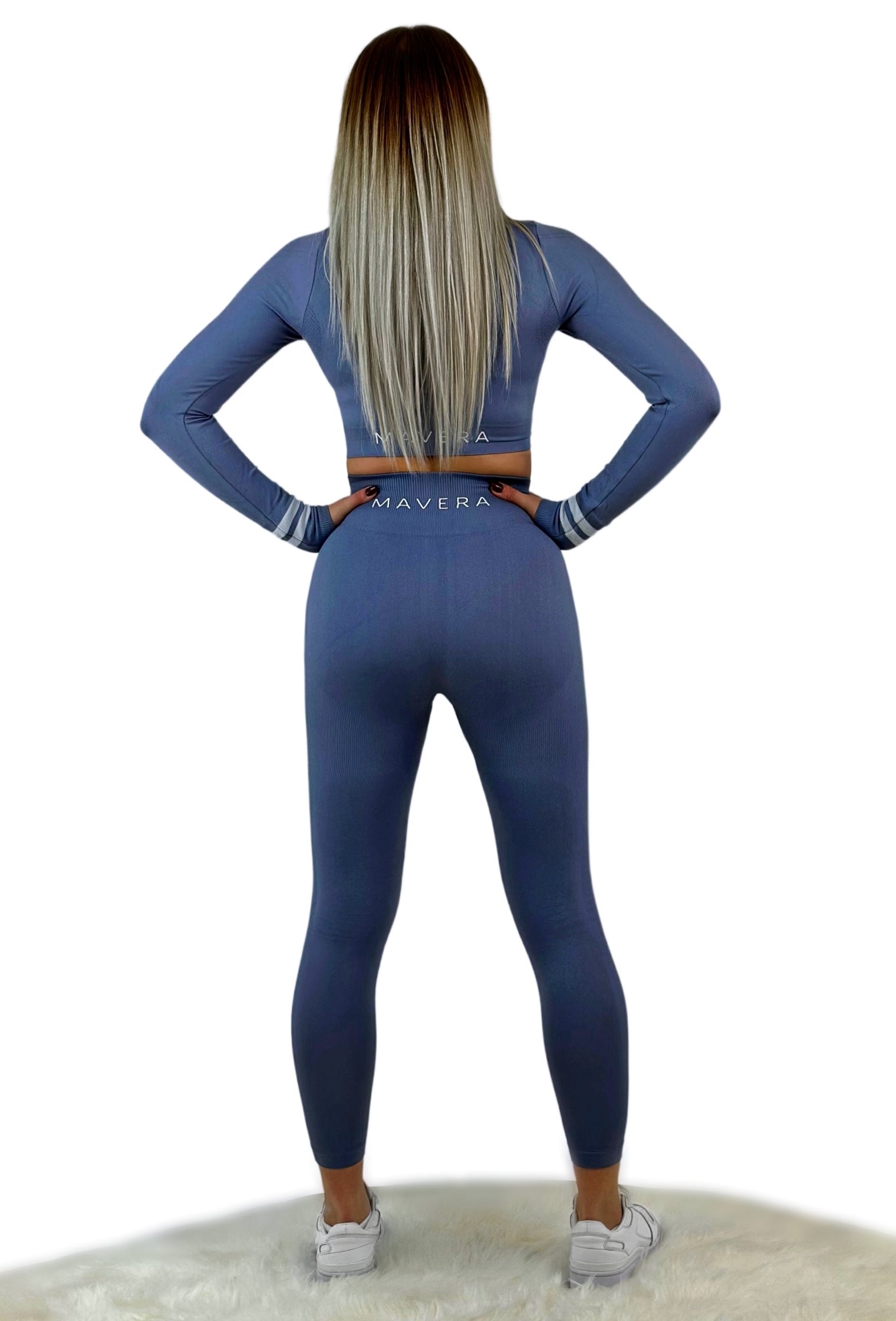 Smash Ribbed Seamless Legging – Blue Gray | Breathable, sculpting athleisure with elevated performance