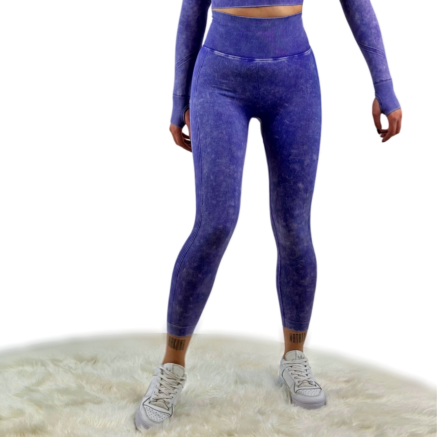 Nova Washed Out Premium Legging – Light Purple | Seamless, sculpting leggings with vintage wash &amp; performance comfort
