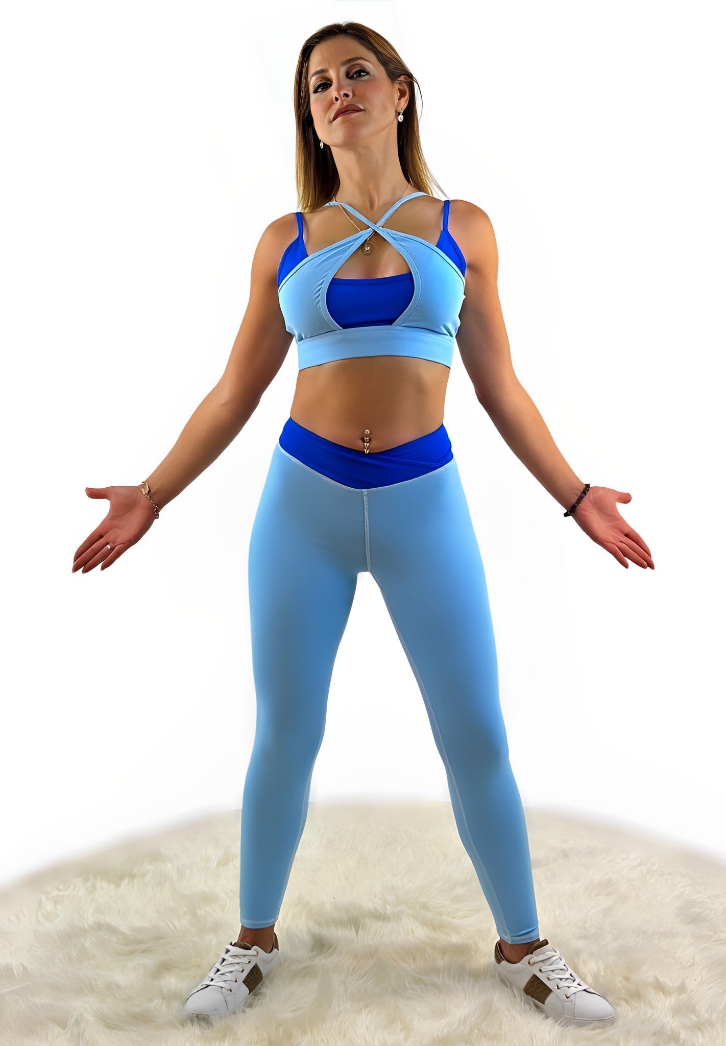 Rara High Waist Leggings – Blue | Seamless, Breathable &amp; Four-Way Stretch Activewear for Fitness, Yoga &amp; Athleisure