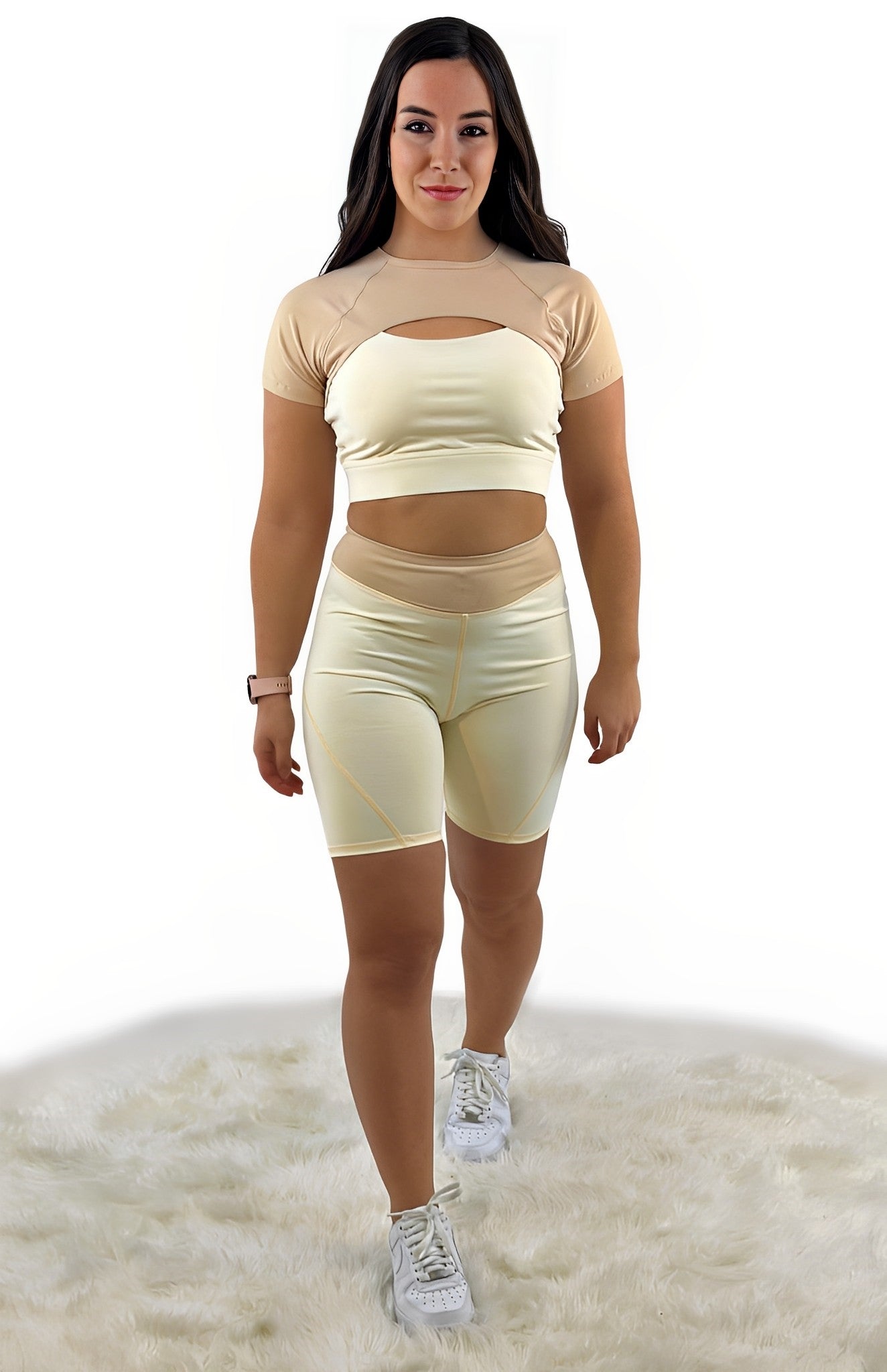 Rara Back Kurze Leggings - Khaki - „Nahtlos & weich – für Yoga, Fitness, Alltag.“