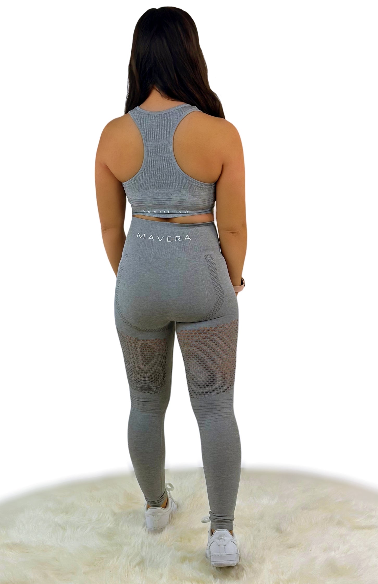 Fanatics Crop Top - Light Gray - „Sculpting aus Netzgewebe – nahtlos & leistungsstark“