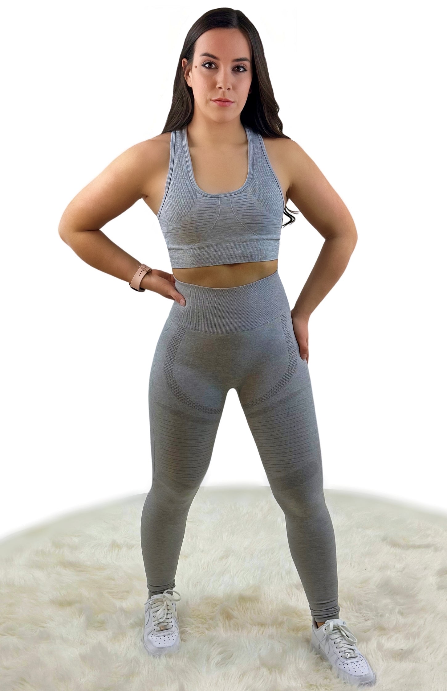 Fanatics Crop Top - Light Gray - „Sculpting aus Netzgewebe – nahtlos & leistungsstark“