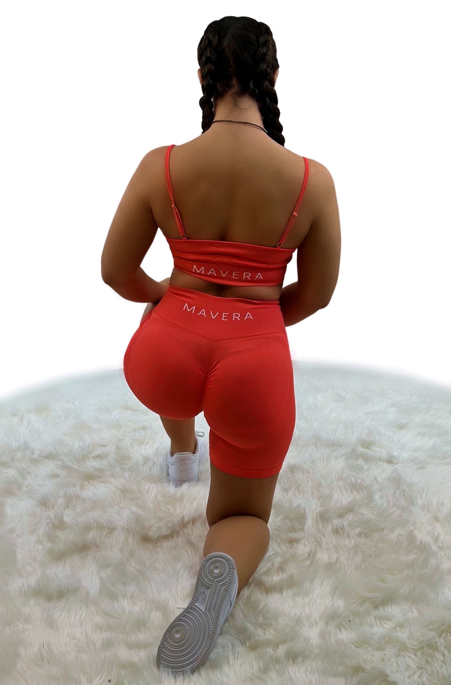 Fairy Dust Hip Lift Shorts – Radiant Orange | Seamless, sculpting activewear for confident, conscious movement