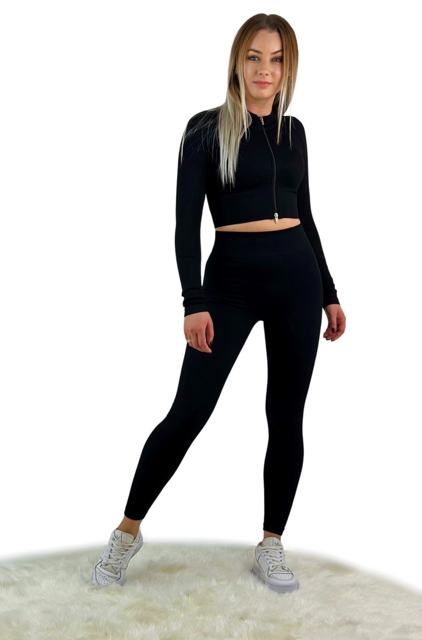 Tribute Ribbed Hip Lift Legging – Black | Seamless, sculpting activewear for fitness, yoga &amp; athleisure