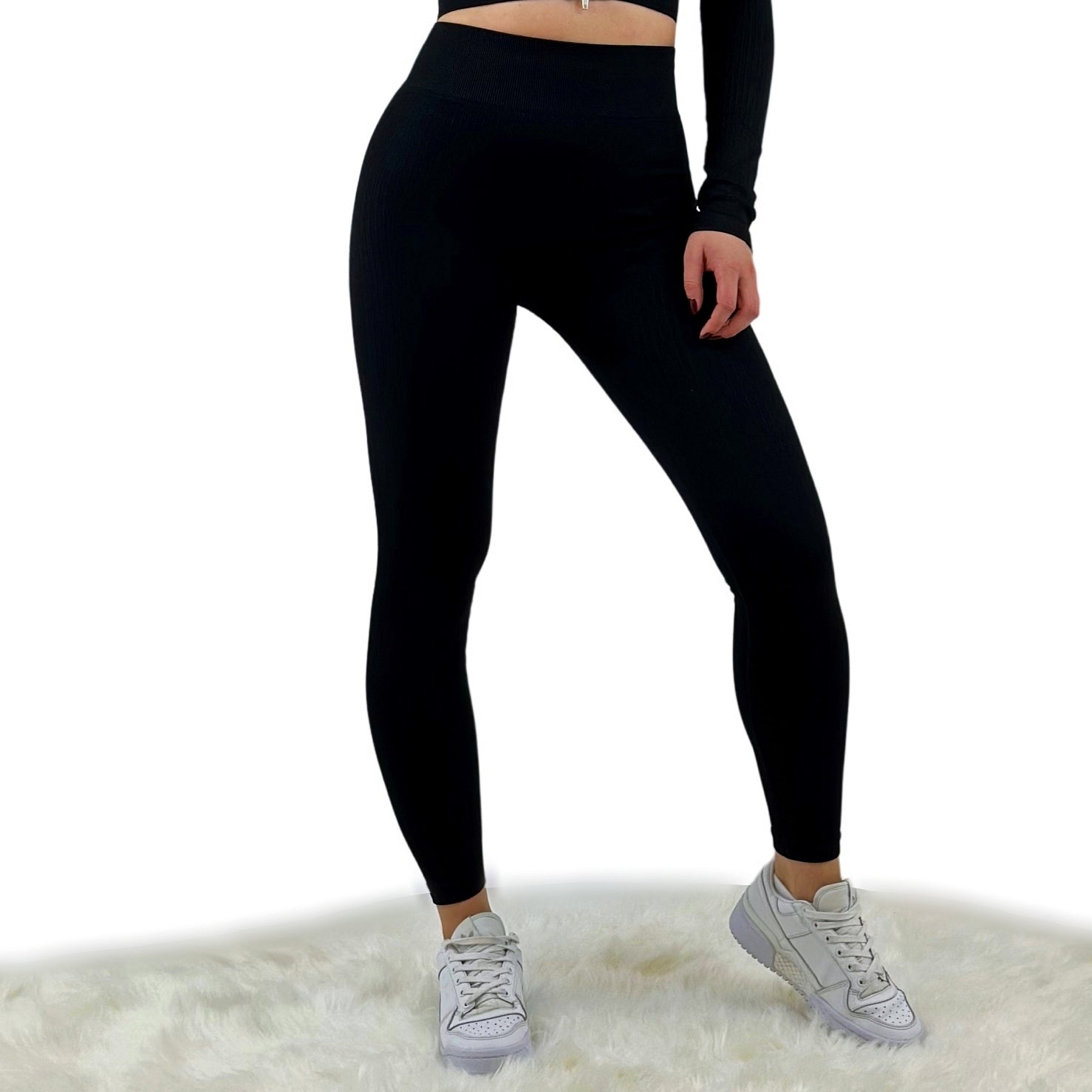 Tribute Ribbed Legging Black - Dynamische Linien