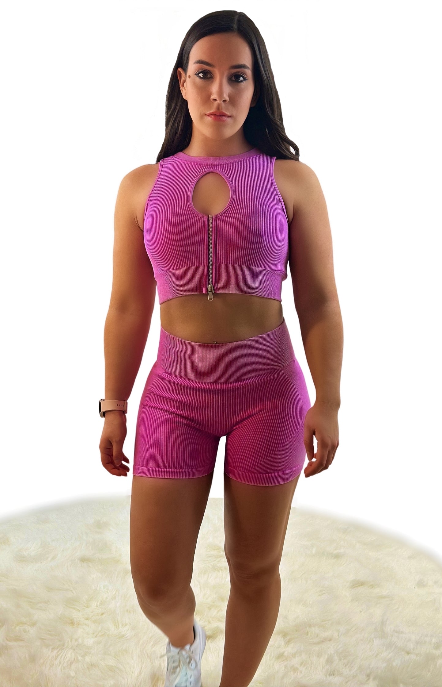 Eminence Shorts - Pink - Luxuriöse, gerippte Struktur