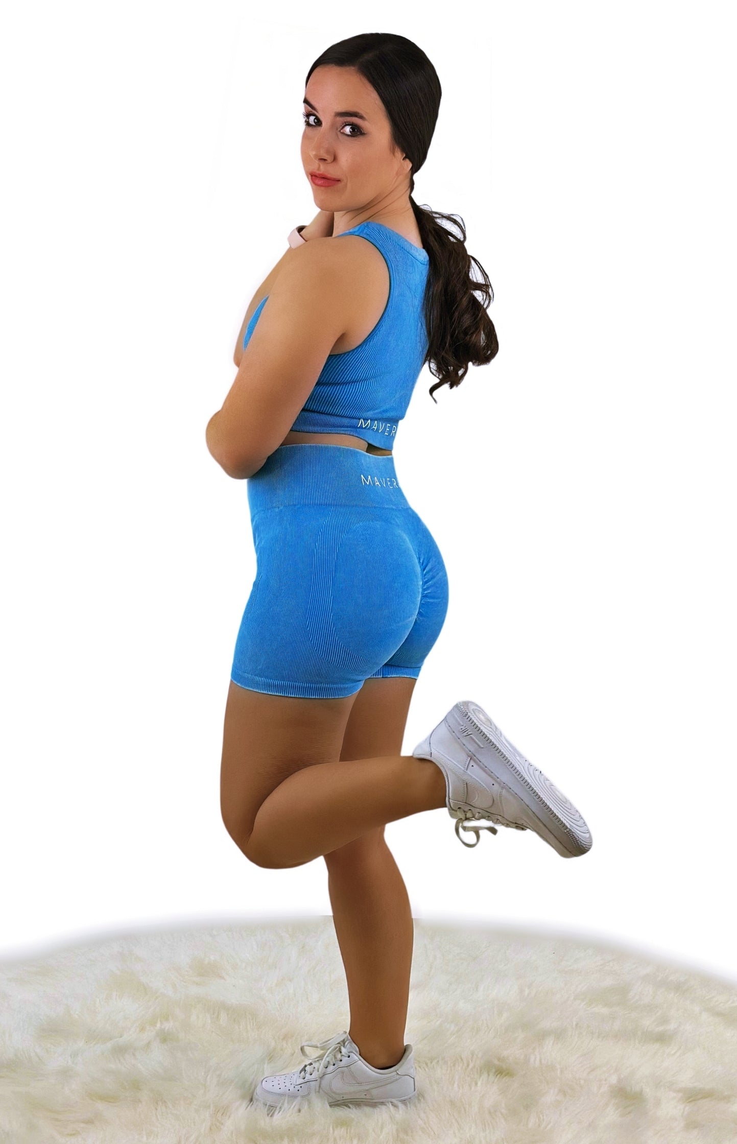 Eminence Shorts - Blue - Luxuriöse, gerippte Struktur